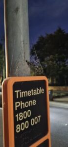 Bus timetable on a pole