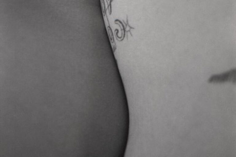 Extreme close up of two body parts very close to each other